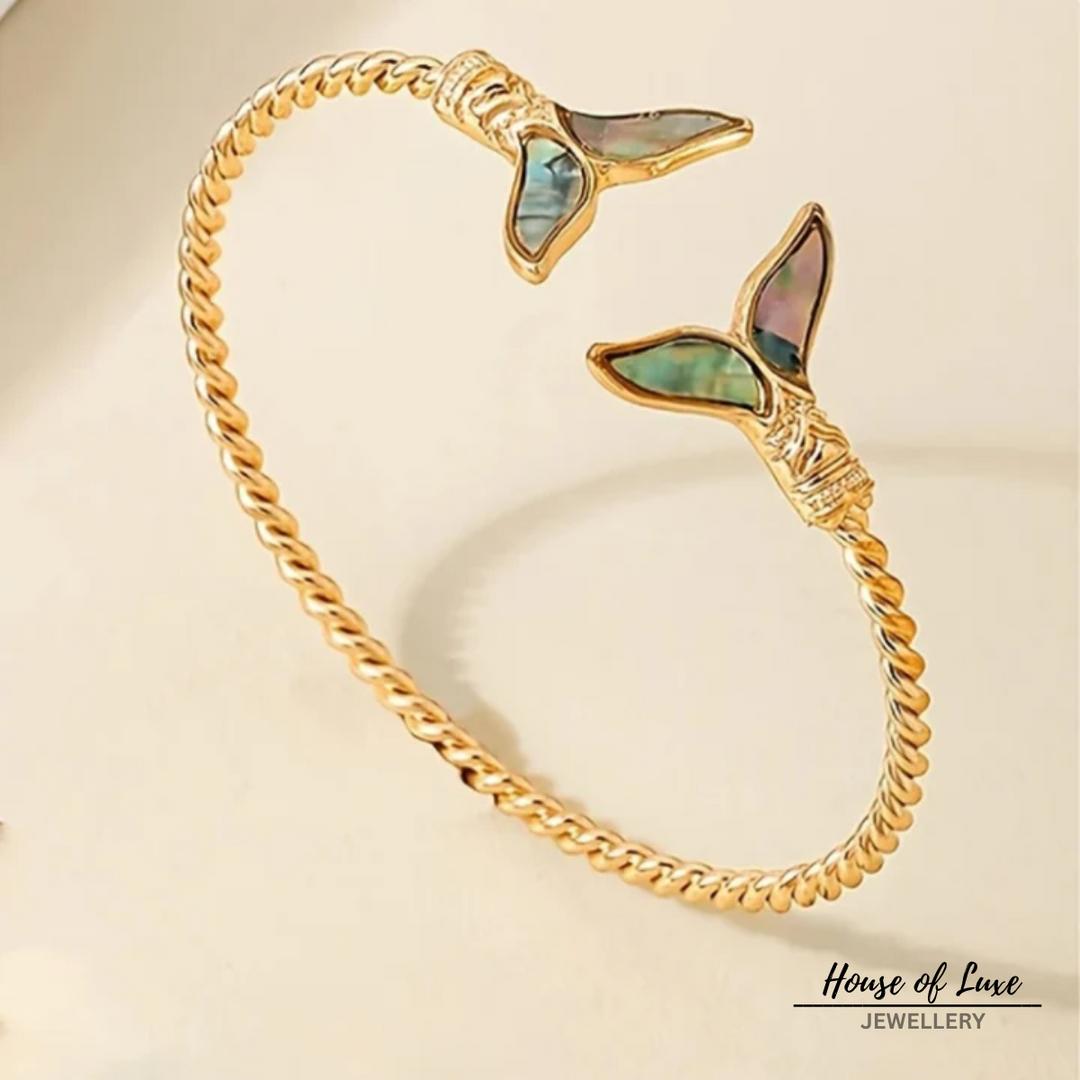Dolphin Tail Colourful Golden Bracelet
