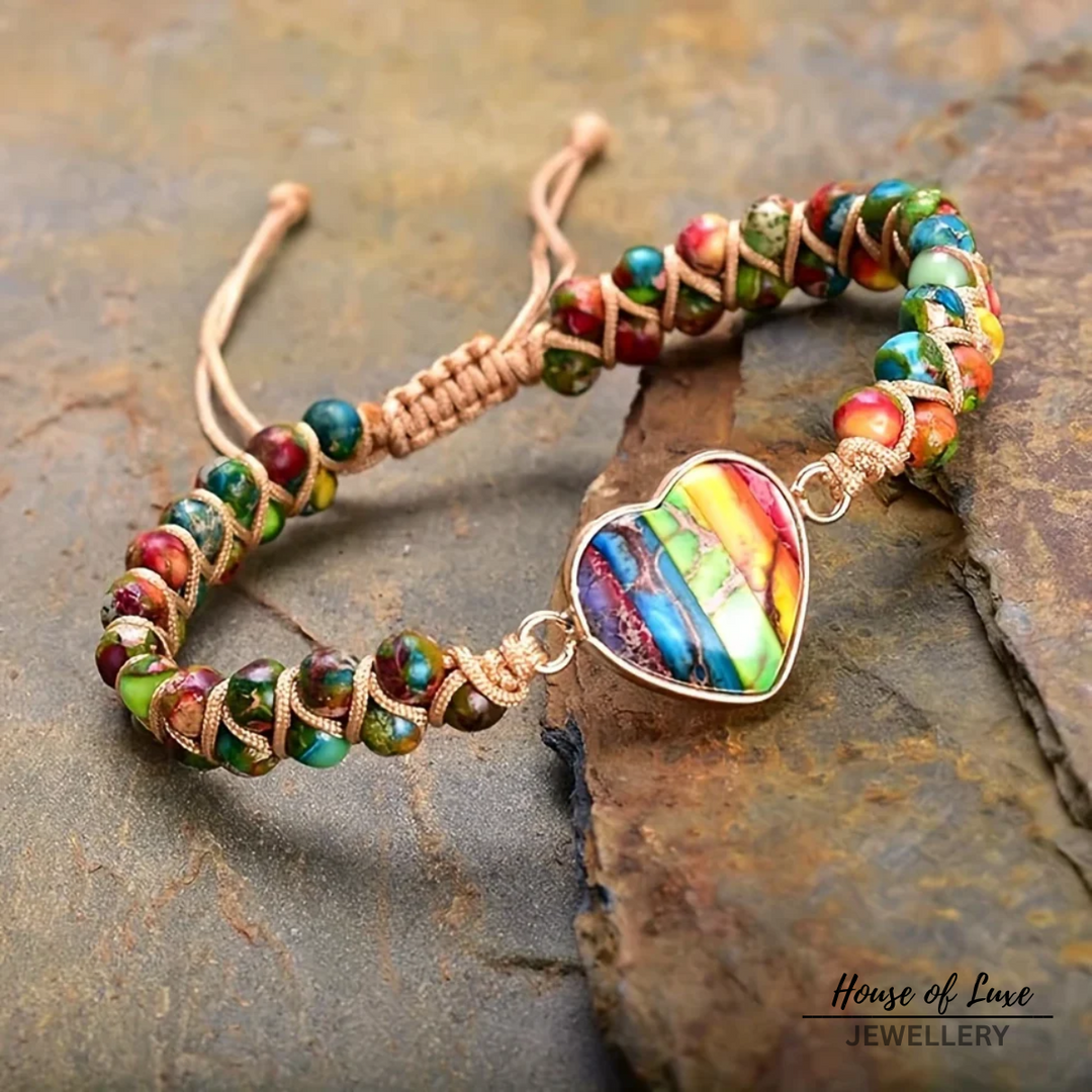 Colorful Heart Leather Bracelet