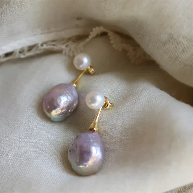 Exquisite Lilac Pearl Earrings