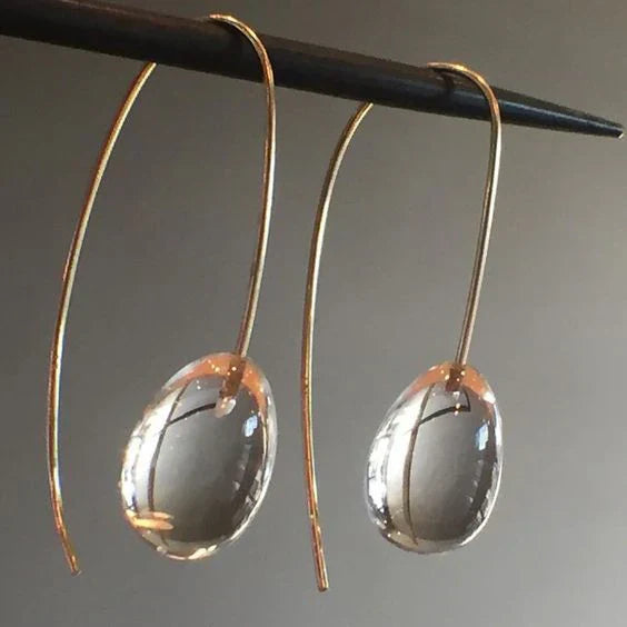 Antique Grey Crystal Drop Earrings