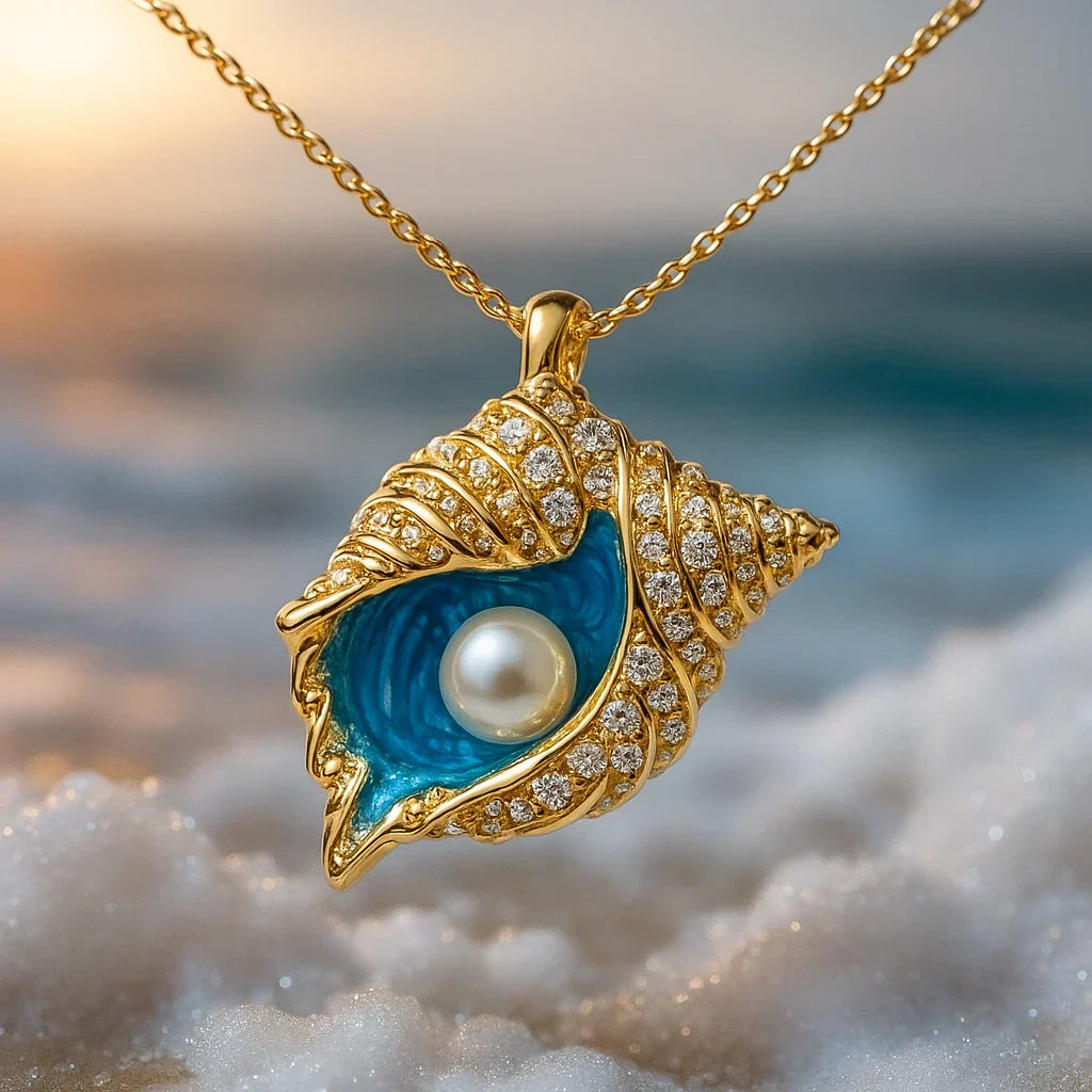 Radiant Pearl Seashell Necklace