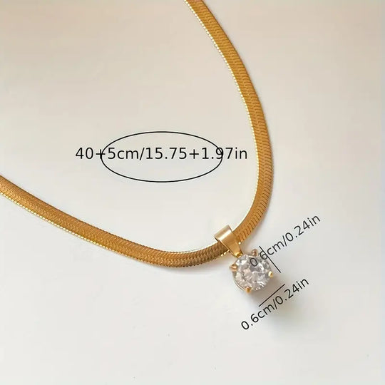 Elegant Rhinestone Pendant Necklace