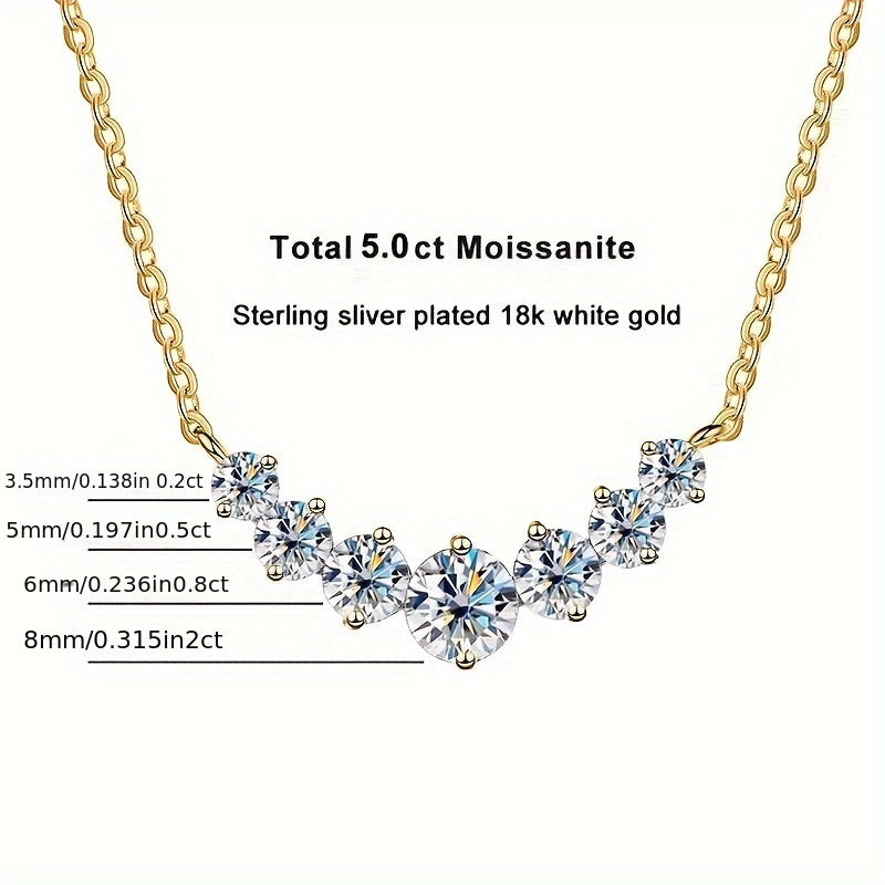 Gold-Plated Moissanite Pendant Necklace