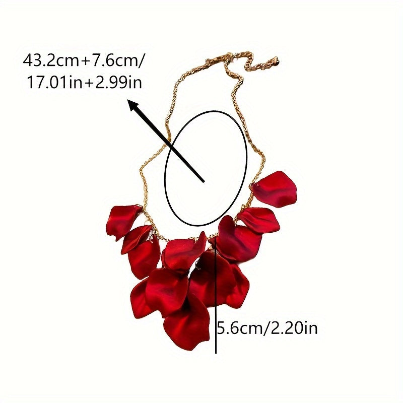 Luxury Elegant Floral Petal Tassel Necklace