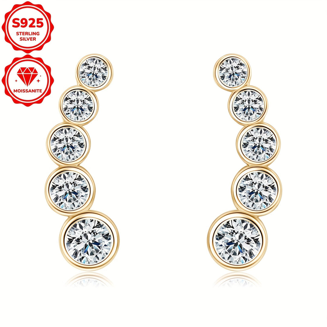 Elegant Sterling Silver Moissanite Stud Earrings