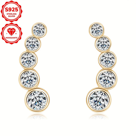Elegant Sterling Silver Moissanite Stud Earrings