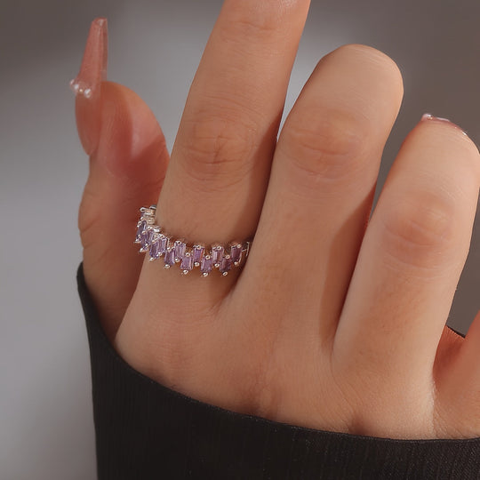 Elegant Purple Cubic Zirconia Ring