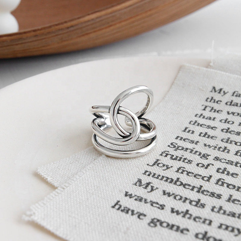 Big Silver Knot Thumb Ring