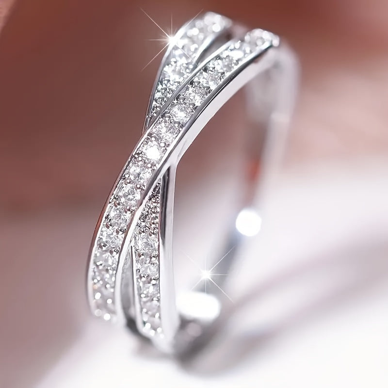 Minimalist Trendy X Shape Promise Ring