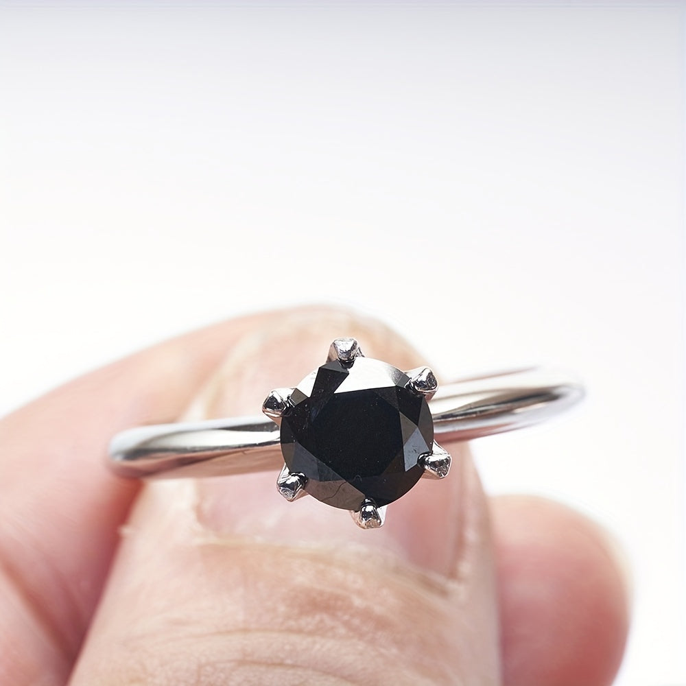 Authentic Moissanite Round Ring