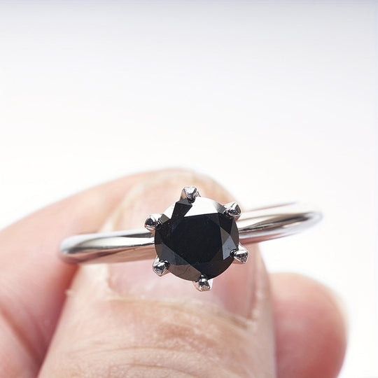 Authentic Moissanite Round Ring