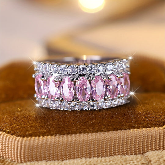 Clear Cubic Zirconia Wave Band Ring