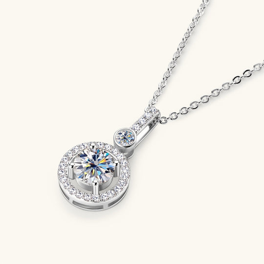 Single Strand Moissanite Pendant Necklace