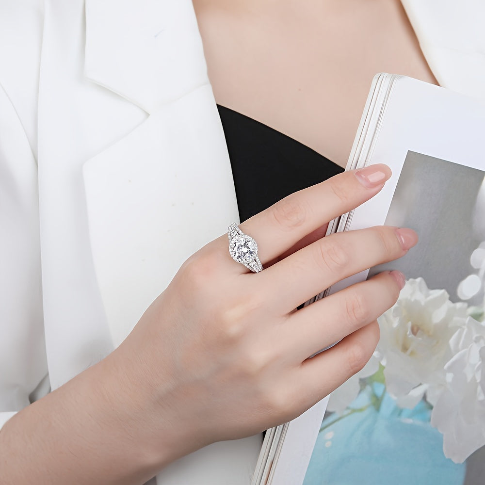 Luxury Blue Moissanite Ring