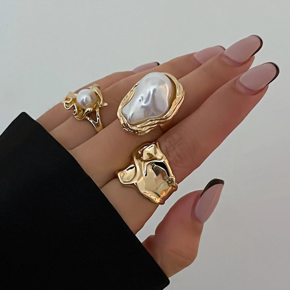 Florens - Onda Pearl Ring Set (3-Pack)