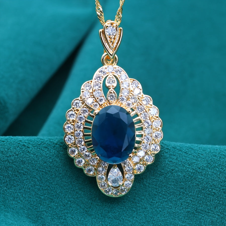 Vintage Synthetic Zirconia Pendant Necklace