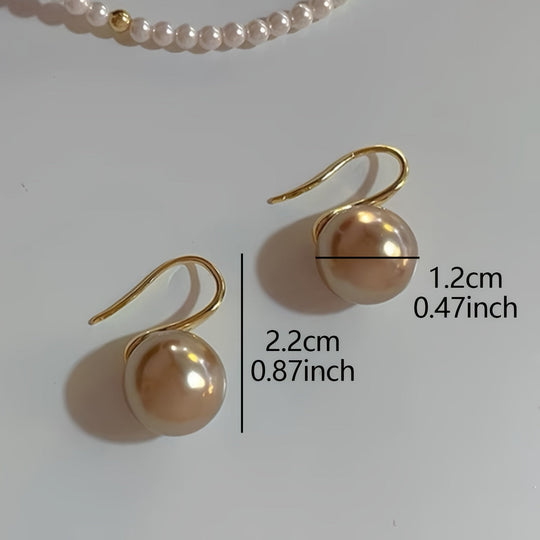 Exquisite Faux Pearl Copper Earrings