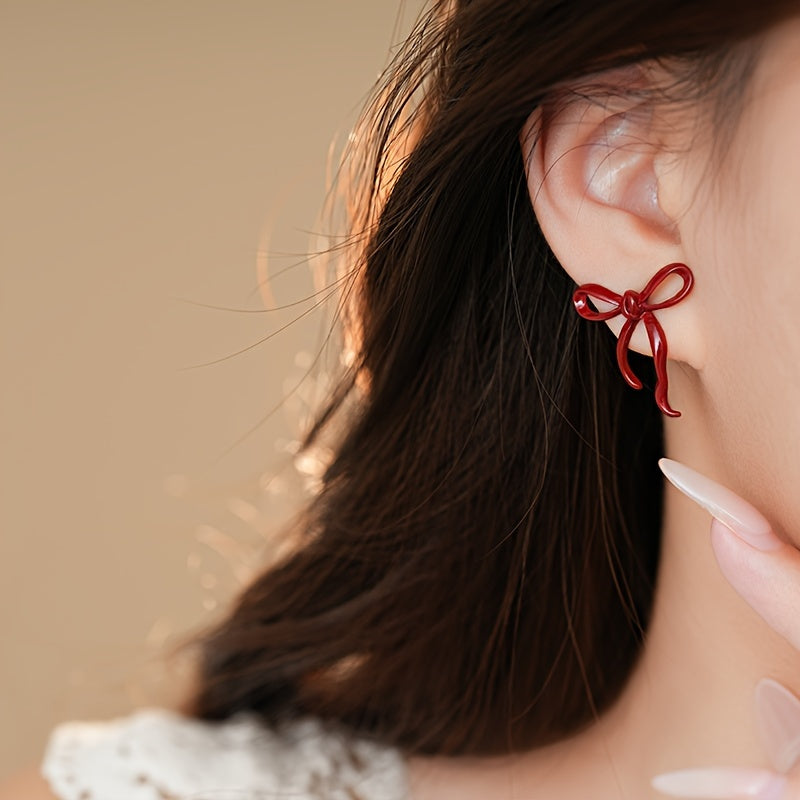 Vintage Bowknot Stud Earrings