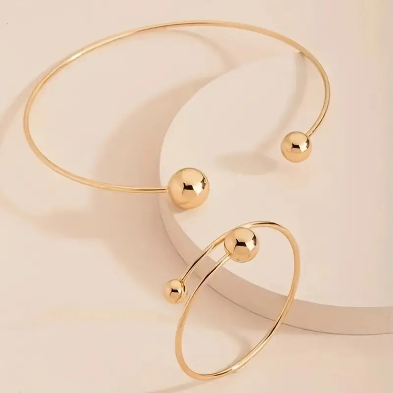 Minimalist Glow Collar & Cuff Bracelet Set