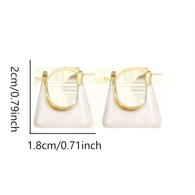Handbag Design Enamel Hoop Earrings