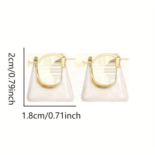 Handbag Design Enamel Hoop Earrings