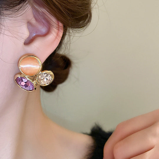 Vintage Style Oval Hollow Earrings