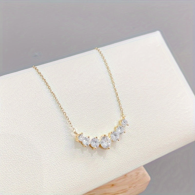 Gold-Plated Moissanite Pendant Necklace