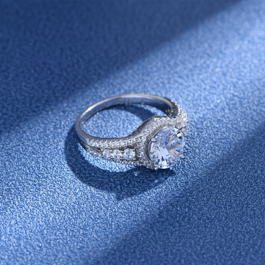 Luxury Blue Moissanite Ring