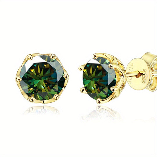 D Color Moissanite Stud Earrings