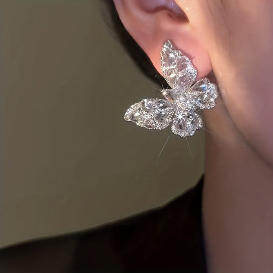 Glittering Butterfly Stud Earrings