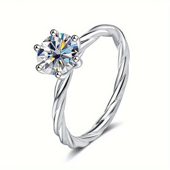 Moissanite Twisted Band Ring