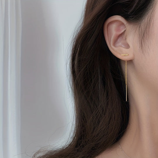 Golden Simple Threader Earrings