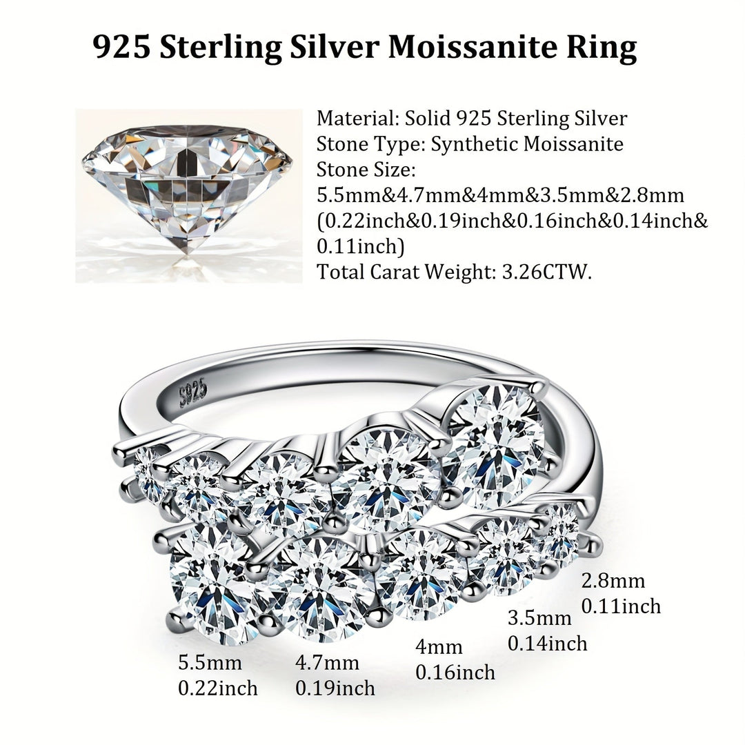 Round Moissanite Double-Headed Band Ring
