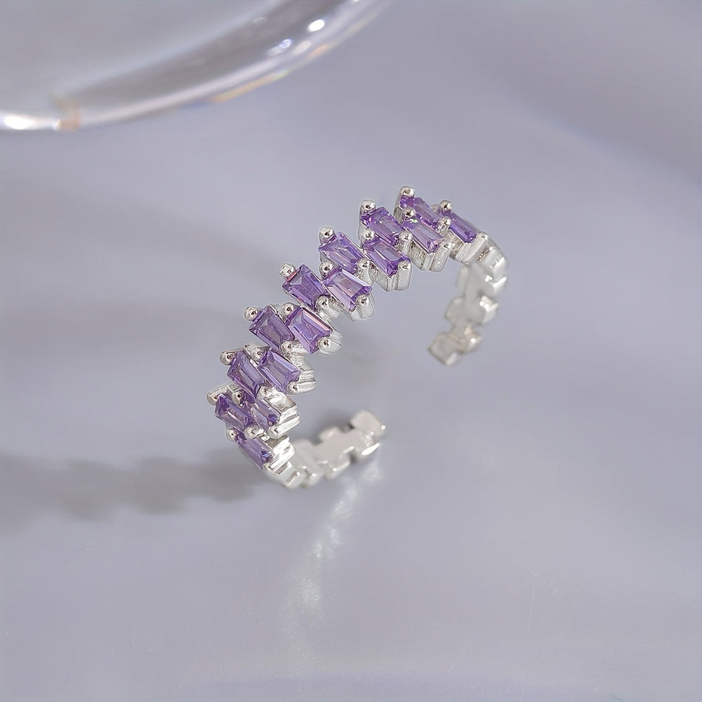 Elegant Purple Cubic Zirconia Ring
