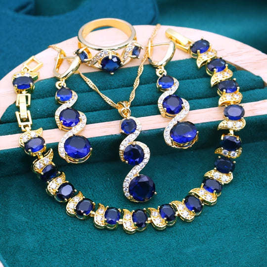 Elegant Blue Jewelry Set