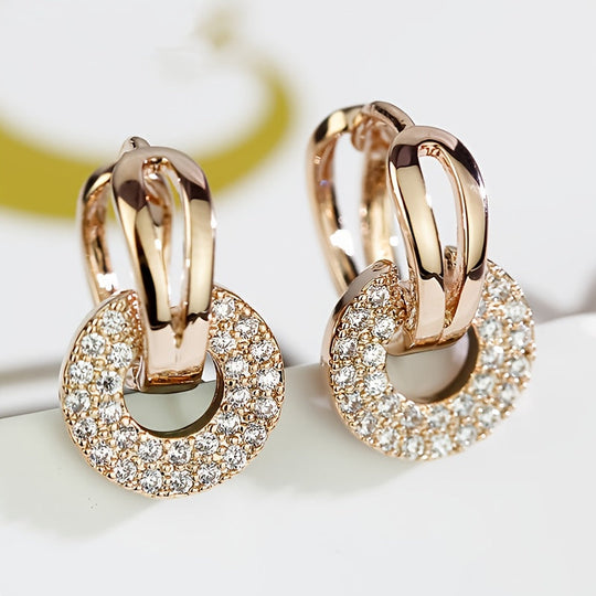 Round Synthetic Zirconia Earrings