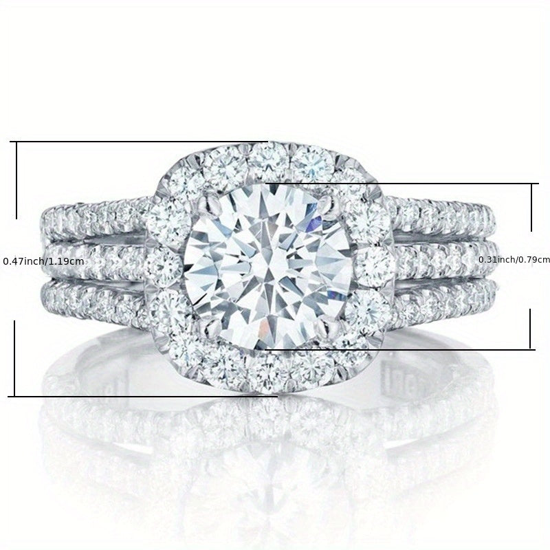 3 Row Zirconia Ring