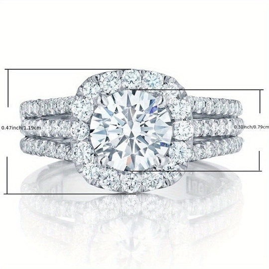 3 Row Zirconia Ring
