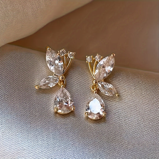 French-Inspired Butterfly Dangle Earrings