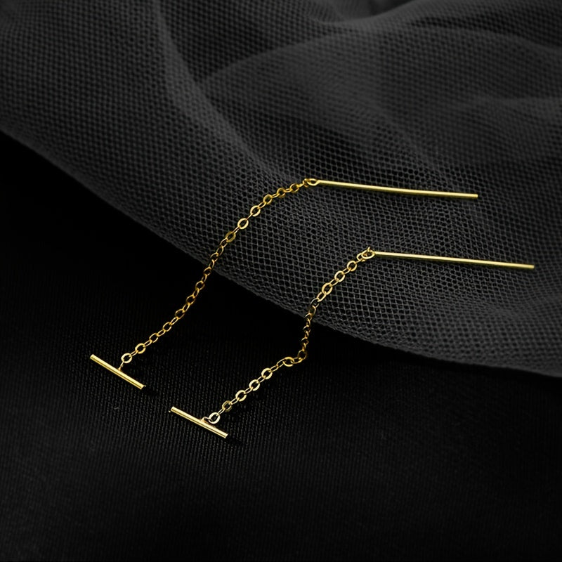 Golden Simple Threader Earrings