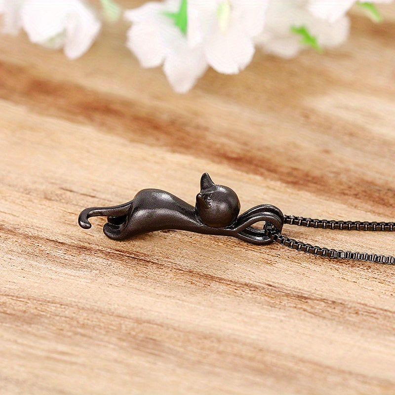 Simple Cute Cat Dangle Necklace