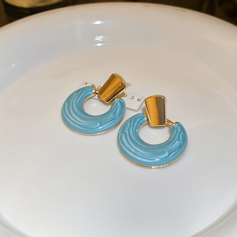 Drip Oil Circle Earrings