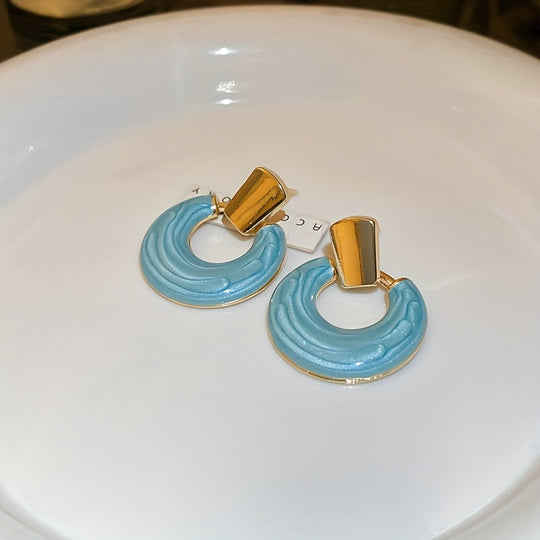 Drip Oil Circle Earrings