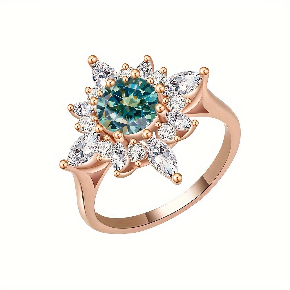 Elegant Floral Moissanite Ring