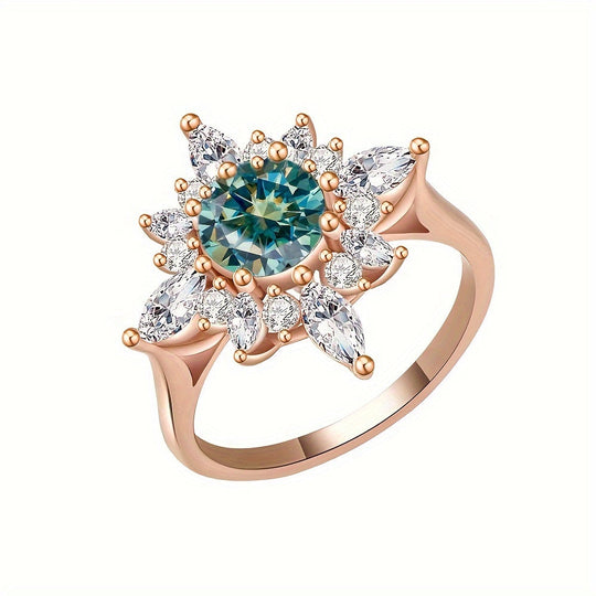 Elegant Floral Moissanite Ring