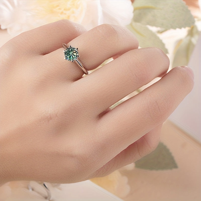Authentic Moissanite Round Ring