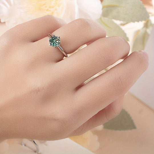 Authentic Moissanite Round Ring