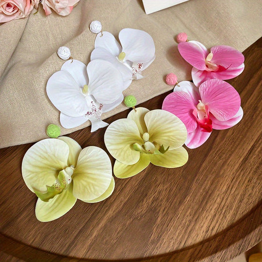 Fabric Flower Petal Earrings