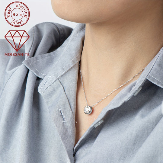 Elegant 925 Silver Moissanite Pendant Necklace