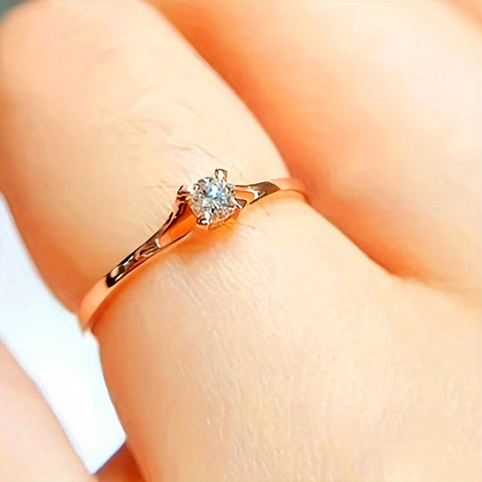 Inlaid White Zirconia 925 Silver Ring